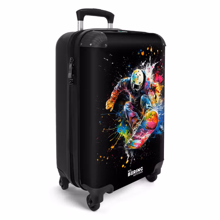 Snowboarder met graffiti NBS - Handbagage koffer - Unisex middel -productfoto_3d