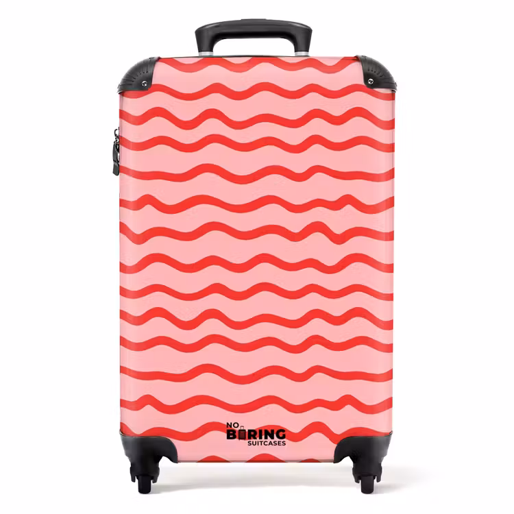 Speels - Patroon - Rood NBS - Handbagage koffer - Volwassenen Unisex middel -productfoto_recht