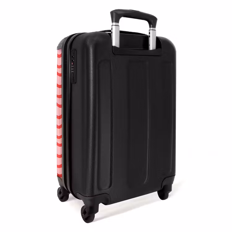 Speels - Patroon - Rood NBS - Handbagage koffer - Volwassenen Unisex middel -achterkant