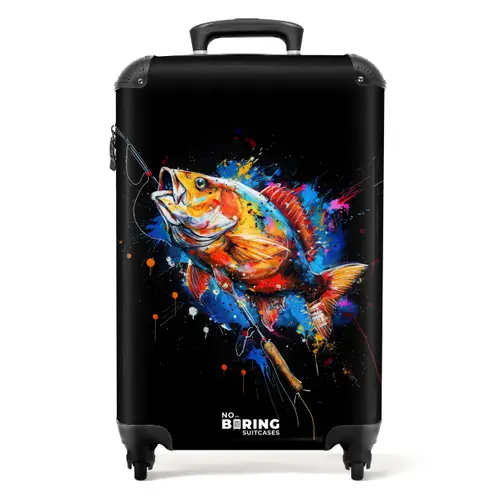 Sportvissen met graffiti NBS - Handbagage koffer - Unisex middel -productfoto_recht