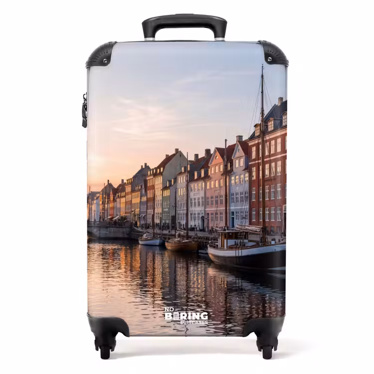 Koffer - Stad - Gracht - Zonsondergang - Klassiek - Kleurrijk - Stad - Gracht - Zonsondergang - Klassiek - Kleurrijk NBS - Handbagage koffer - Volwassenen Unisex middel
