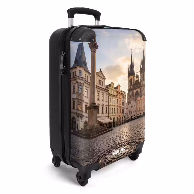 Koffer - Stad - Praag - Ochtend - Architectuur - Goud - Stad - Praag - Ochtend - Architectuur - Goud NBS - Handbagage koffer - Volwassenen Unisex middel