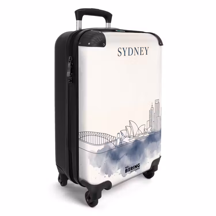 Koffer - Stad - Skyline - Architectuur - Minimalistisch - Blauw - Stad - Skyline - Architectuur - Minimalistisch - Blauw NBS - Handbagage koffer - Volwassenen Unisex middel