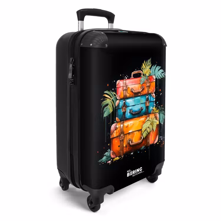 Stapel Koffers als Street Art NBS - Handbagage koffer - Unisex middel -productfoto_3d