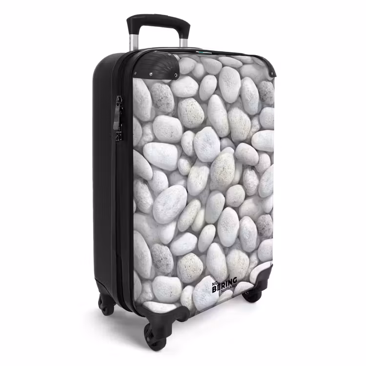 Steentjes - Grijs - Ovaal NBS - Handbagage koffer - Volwassenen Unisex middel -productfoto_3d