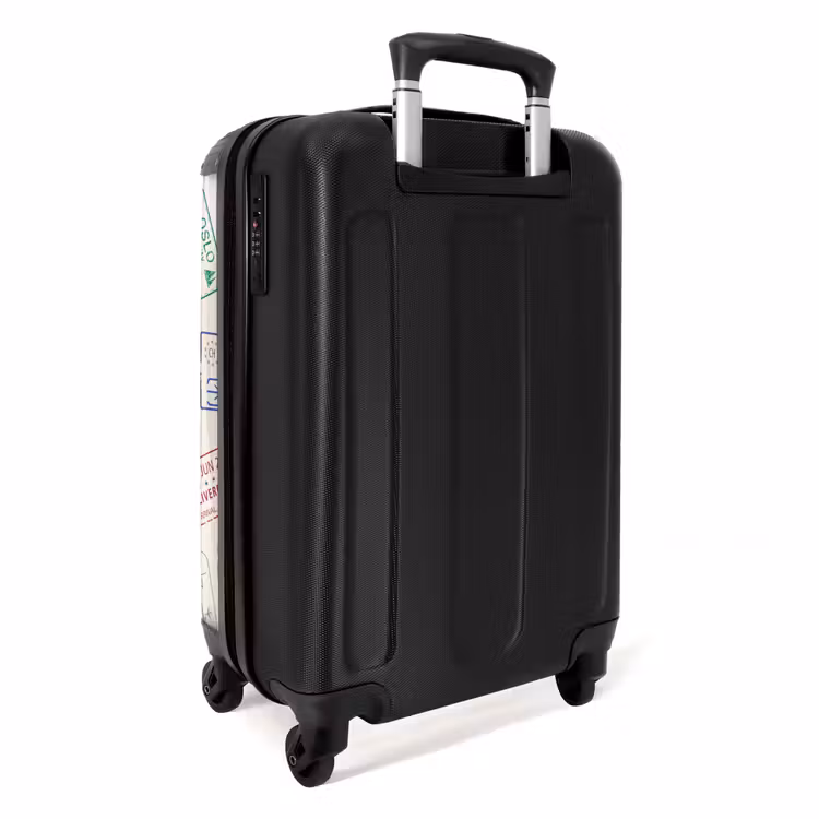 Koffer - Stempels - Kleurrijk - Landen - Stempels - Kleurrijk - Landen NBS - Handbagage koffer - Volwassenen Unisex middel