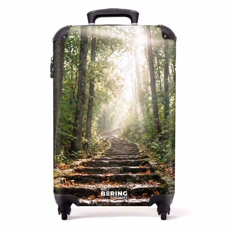Koffer - Stenen - Trap - Bos - Natuur - Stenen - Trap - Bos - Natuur NBS - Handbagage koffer - Volwassenen Unisex middel