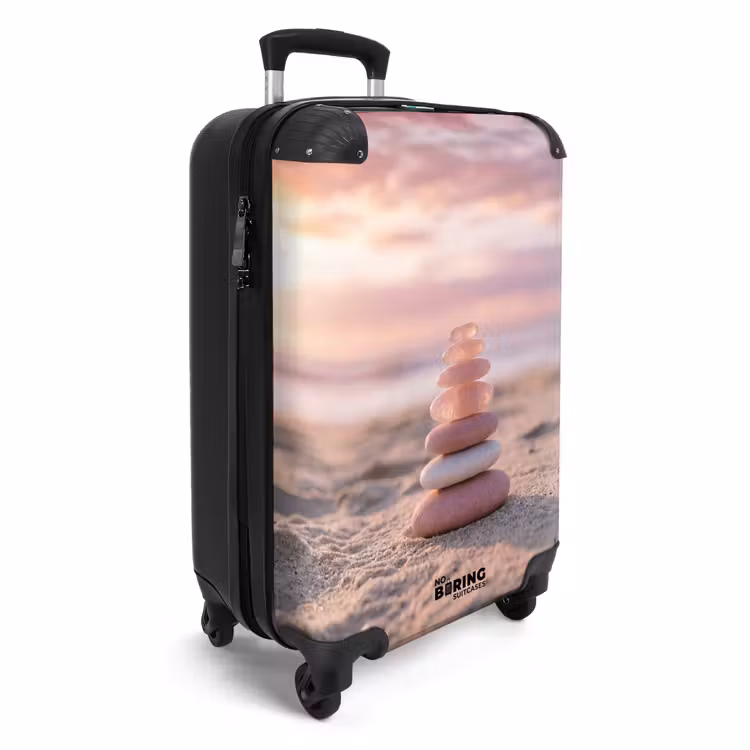 Stenen - Zand - Roze NBS - Handbagage koffer - Volwassenen Unisex middel -productfoto_3d