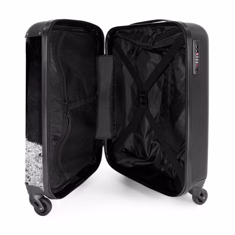 Koffer - Stier - Schaduw - Dieren - Contrast - Zwart-wit - Stier - Schaduw - Dieren - Contrast - Zwart-wit NBS - Handbagage koffer - Volwassenen Unisex middel