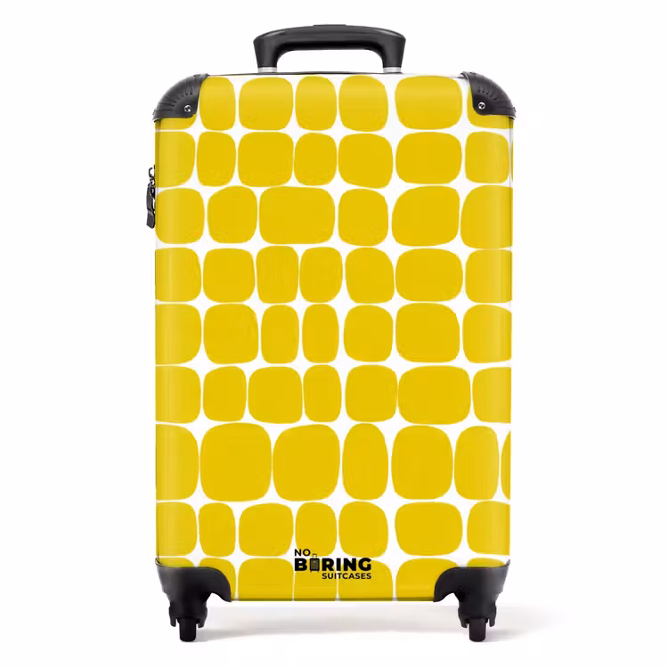 Stippen - Modern - Geel NBS - Handbagage koffer - Volwassenen Unisex middel -productfoto_recht