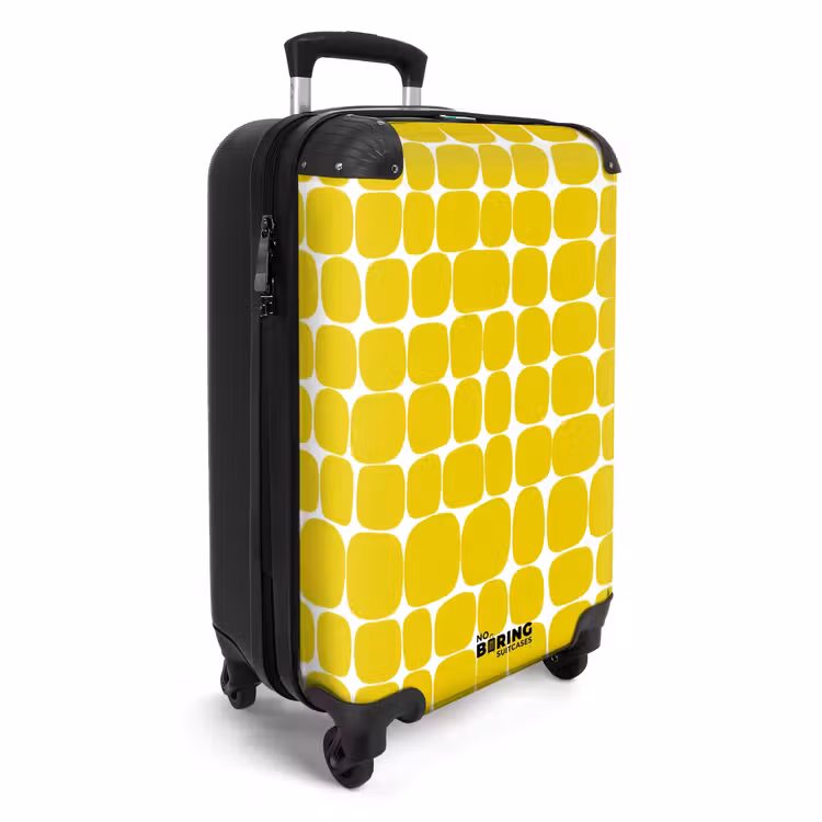 Stippen - Modern - Geel NBS - Handbagage koffer - Volwassenen Unisex middel -productfoto_3d