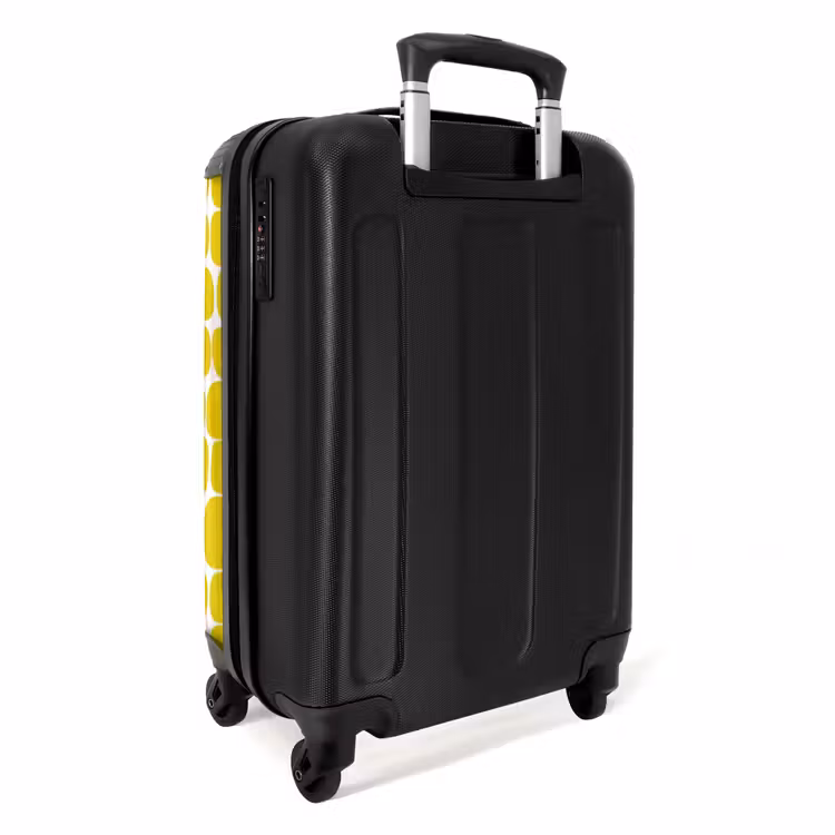 Stippen - Modern - Geel NBS - Handbagage koffer - Volwassenen Unisex middel -achterkant