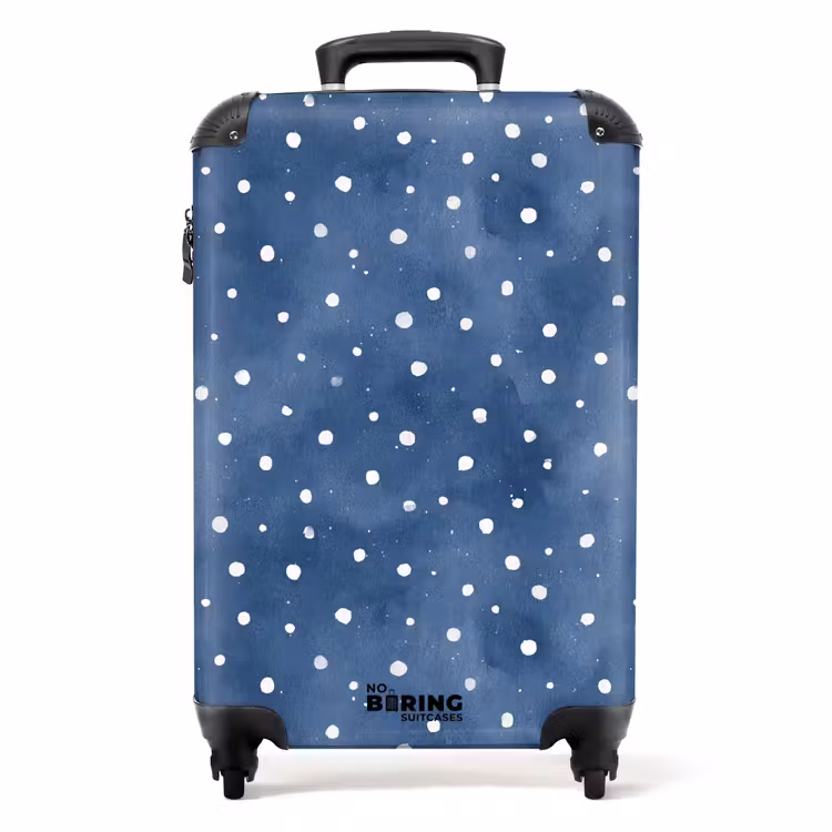 Stippen patroon blauw NBS - Handbagage koffer - Volwassenen Unisex middel -productfoto_recht