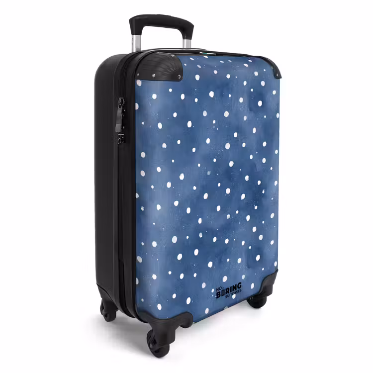 Stippen patroon blauw NBS - Handbagage koffer - Volwassenen Unisex middel -productfoto_3d