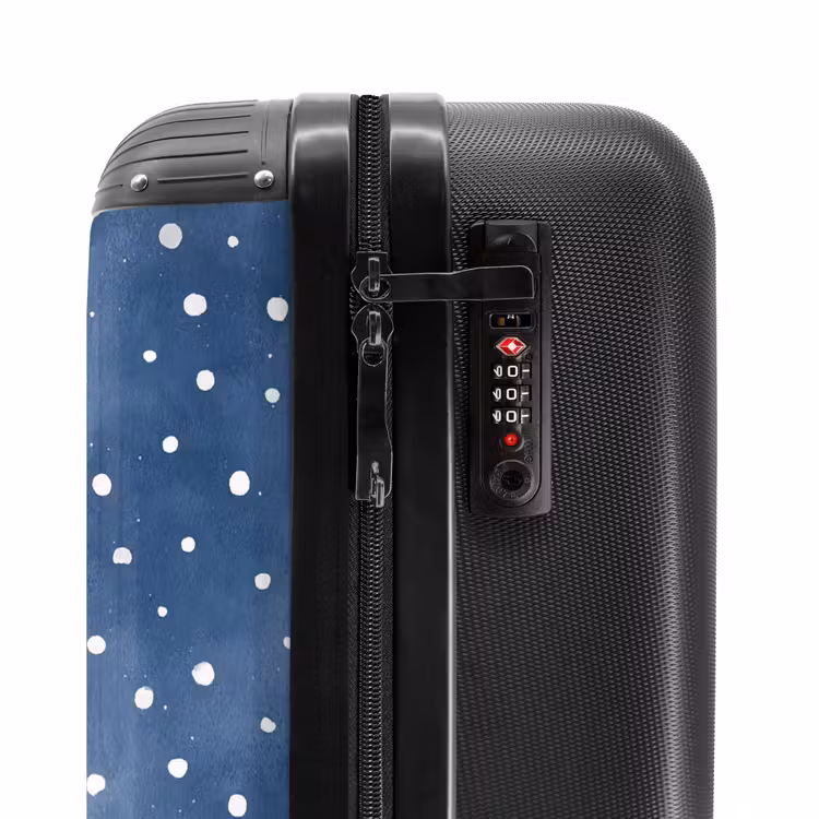 Stippen patroon blauw NBS - Handbagage koffer - Volwassenen Unisex middel -slot