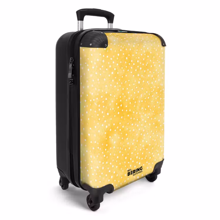Stippen patroon geel NBS - Handbagage koffer - Kinderen Unisex middel -productfoto_3d