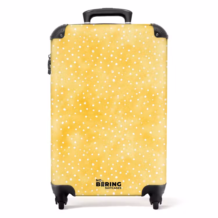 Stippen patroon geel NBS - Handbagage koffer - Volwassenen Unisex middel -productfoto_recht