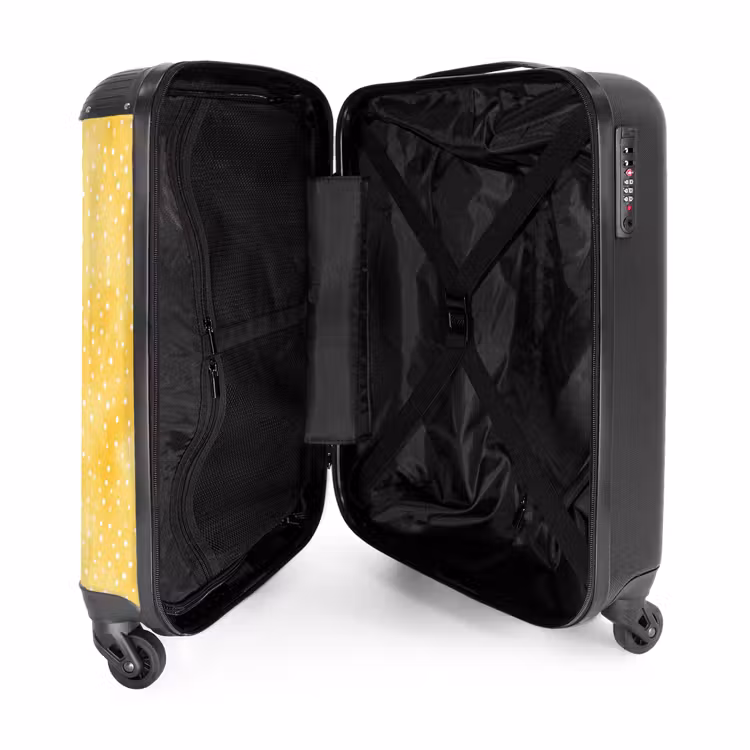 Stippen patroon geel NBS - Handbagage koffer - Volwassenen Unisex middel -binnenkant