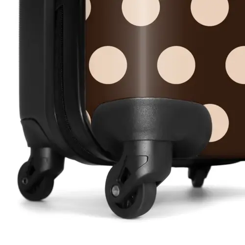 Stippen patroon in verschillende tinten bruin NBS - Handbagage koffer - Unisex middel -wiel