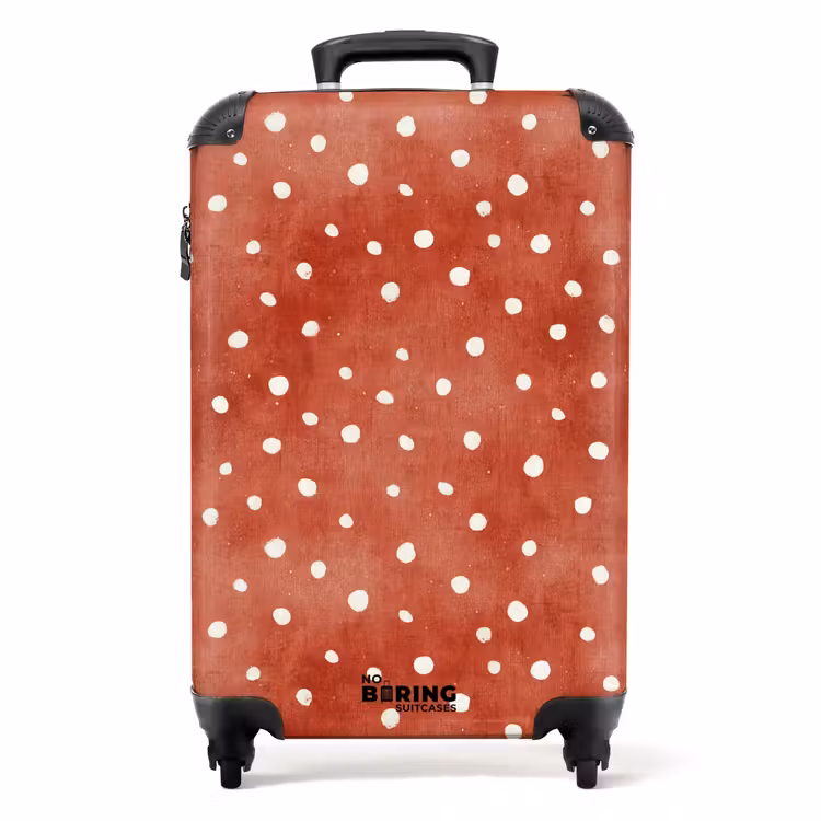 Stippen patroon rood NBS - Handbagage koffer - Volwassenen Unisex middel -productfoto_recht