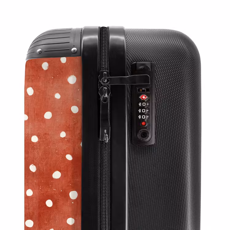 Stippen patroon rood NBS - Handbagage koffer - Volwassenen Unisex middel -slot
