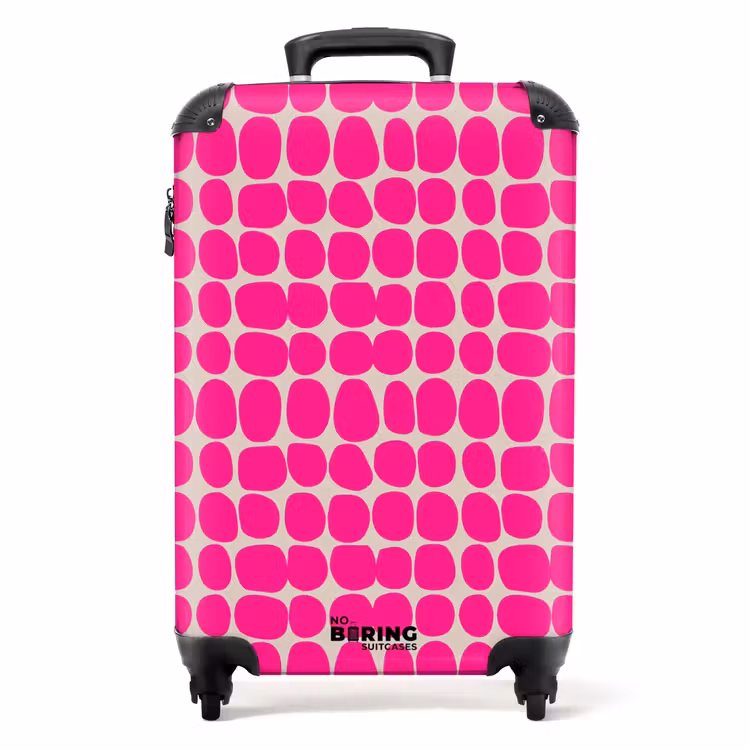 Stippen - Patroon - Roze NBS - Handbagage koffer - Volwassenen Unisex middel -productfoto_recht