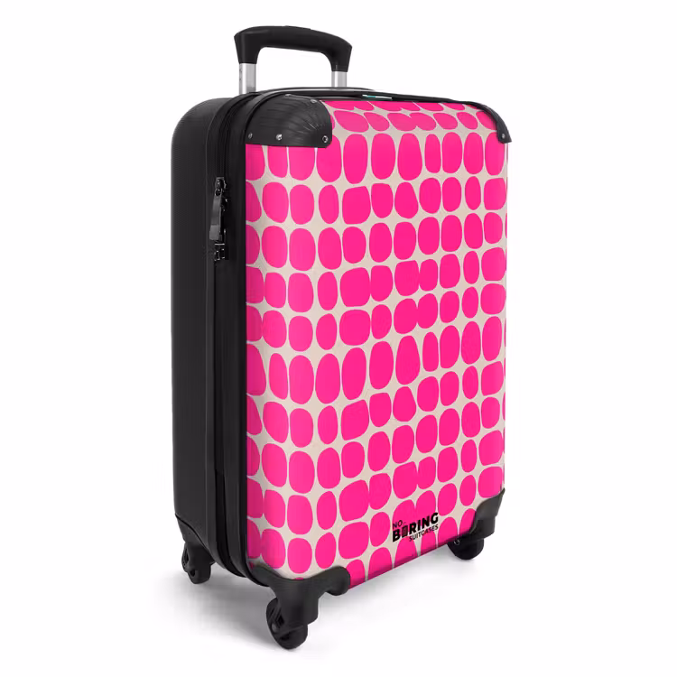 Stippen - Patroon - Roze NBS - Handbagage koffer - Volwassenen Unisex middel -productfoto_3d