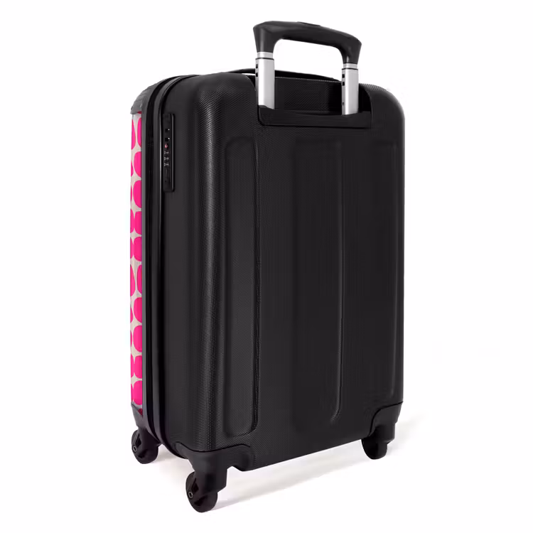 Stippen - Patroon - Roze NBS - Handbagage koffer - Volwassenen Unisex middel -achterkant
