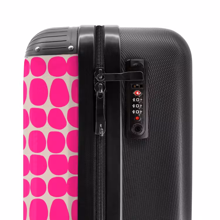 Stippen - Patroon - Roze NBS - Handbagage koffer - Volwassenen Unisex middel -slot