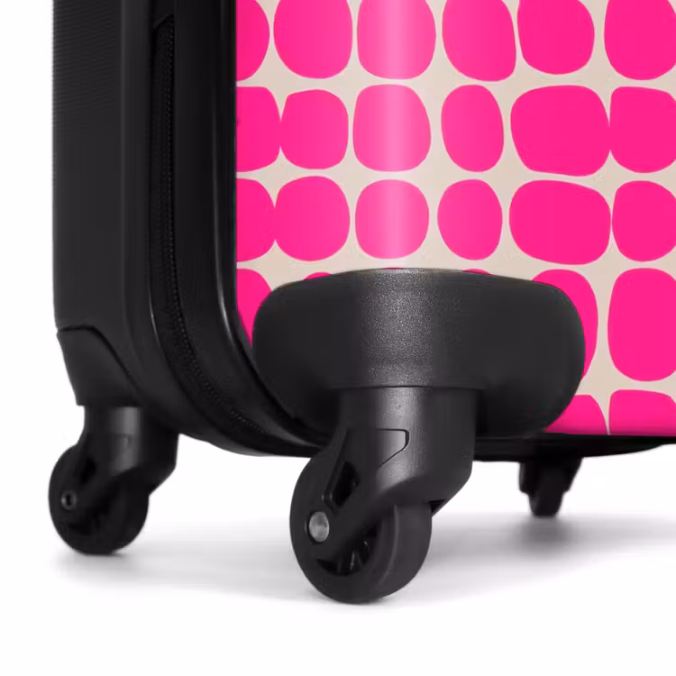 Stippen - Patroon - Roze NBS - Handbagage koffer - Volwassenen Unisex middel -wiel
