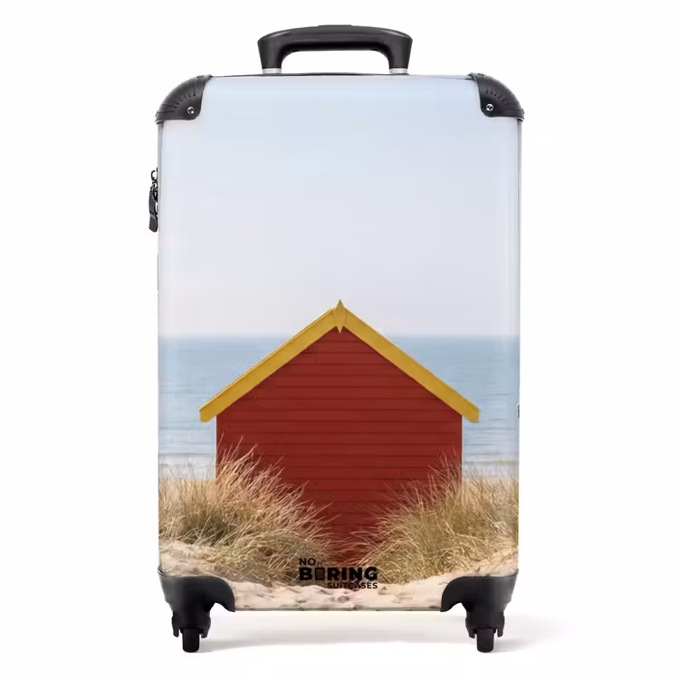 Strand - Huisjes - Kleurrijk - Duinen NBS - Handbagage koffer - Volwassenen Unisex middel -productfoto_recht