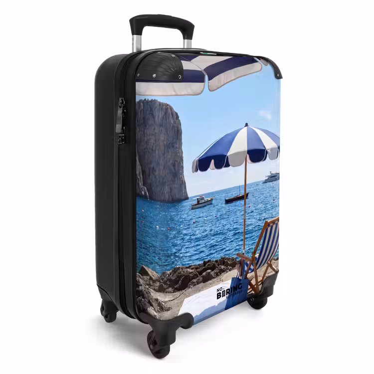 Koffer - Strand - Ligstoel - Parasol - Zomer - Blauw - Strand - Ligstoel - Parasol - Zomer - Blauw NBS - Handbagage koffer - Volwassenen Unisex middel