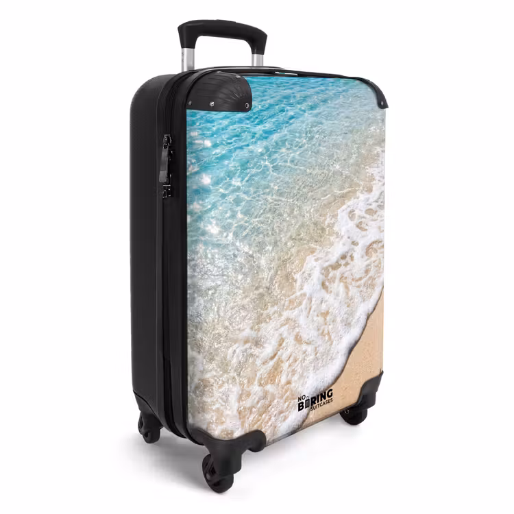 Koffer - Strand - Water - Natuur - Blauw - Beige - Strand - Water - Natuur - Blauw - Beige NBS - Handbagage koffer - Volwassenen Unisex middel