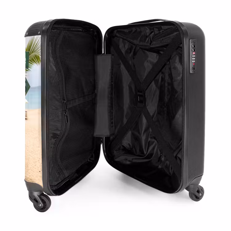 Koffer - Strand - Wegwijzer - Palmen - Tropisch - Groen - Strand - Wegwijzer - Palmen - Tropisch - Groen NBS - Handbagage koffer - Volwassenen Unisex middel