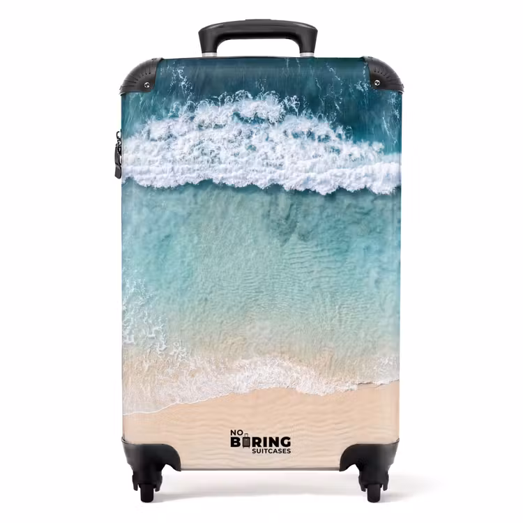 Koffer - Strand - Zee - Golven - Natuur - Blauw - Strand - Zee - Golven - Natuur - Blauw NBS - Handbagage koffer - Volwassenen Unisex middel