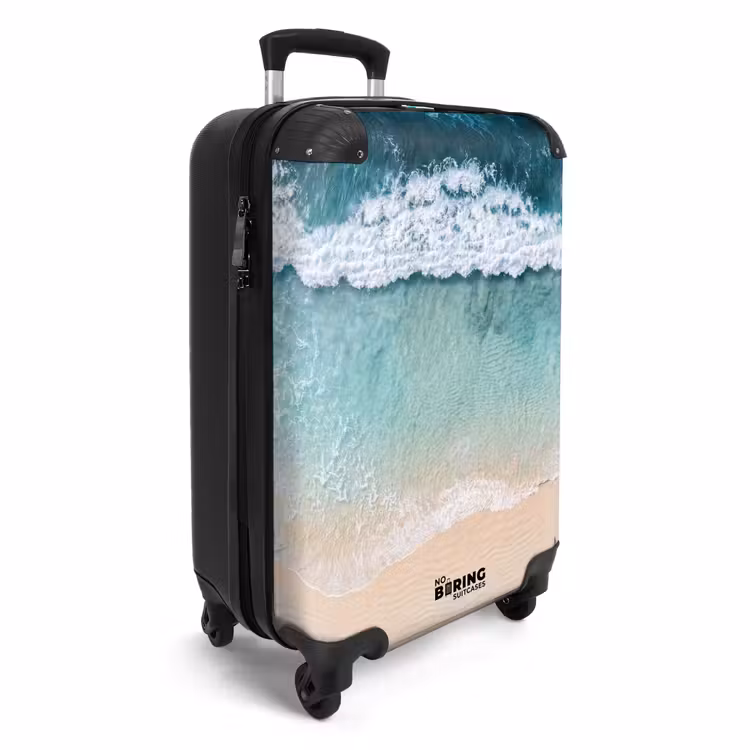 Koffer - Strand - Zee - Golven - Natuur - Blauw - Strand - Zee - Golven - Natuur - Blauw NBS - Handbagage koffer - Volwassenen Unisex middel
