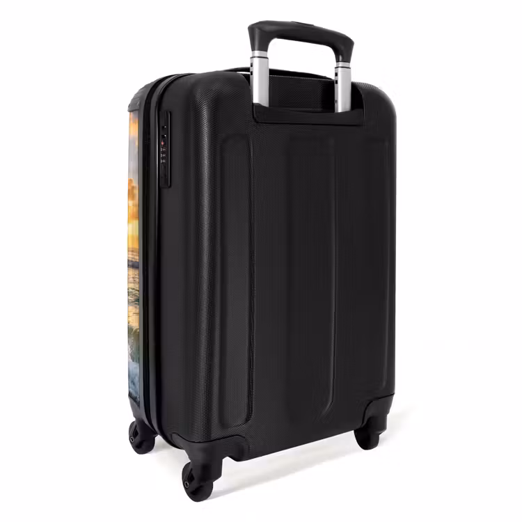 Koffer - Strand - Zonsondergang - Golven - Natuur - Goud - Strand - Zonsondergang - Golven - Natuur - Goud NBS - Handbagage koffer - Volwassenen Unisex middel