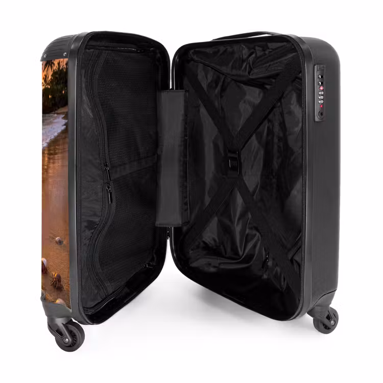 Koffer - Strand - Zonsondergang - Palmbomen - Natuur - Oranje - Strand - Zonsondergang - Palmbomen - Natuur - Oranje NBS - Handbagage koffer - Volwassenen Unisex middel