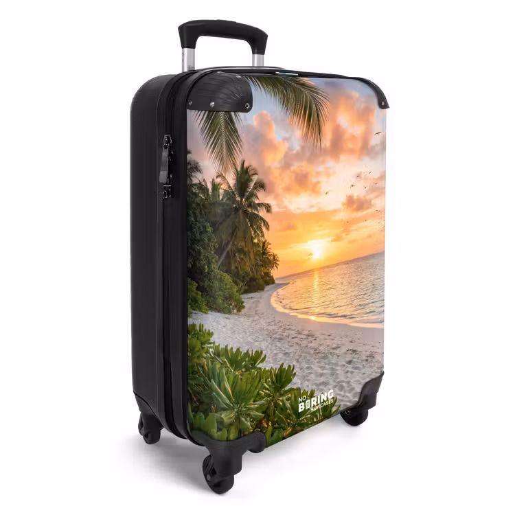 Koffer - Strand - Zonsondergang - Palmbomen - Tropisch - Natuur - Strand - Zonsondergang - Palmbomen - Tropisch - Natuur NBS - Handbagage koffer - Volwassenen Unisex middel