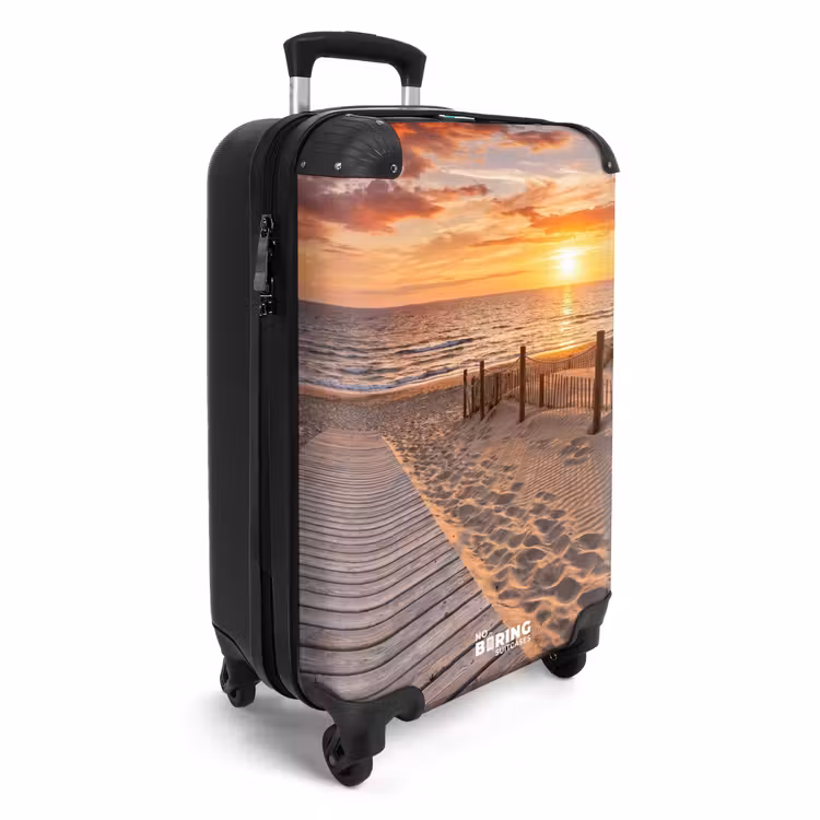 Koffer - Strand - Zonsondergang - Zee - Natuur - Oranje - Strand - Zonsondergang - Zee - Natuur - Oranje NBS - Handbagage koffer - Volwassenen Unisex middel