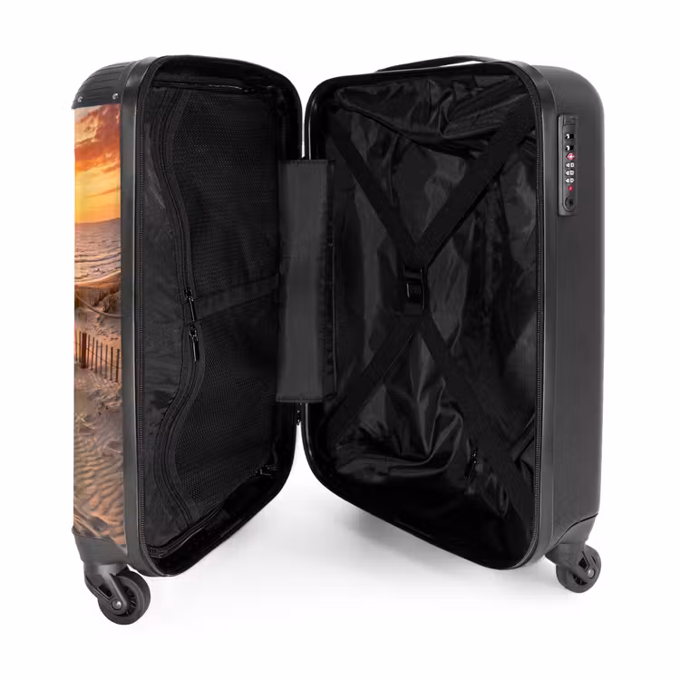 Koffer - Strand - Zonsondergang - Zee - Natuur - Oranje - Strand - Zonsondergang - Zee - Natuur - Oranje NBS - Handbagage koffer - Volwassenen Unisex middel
