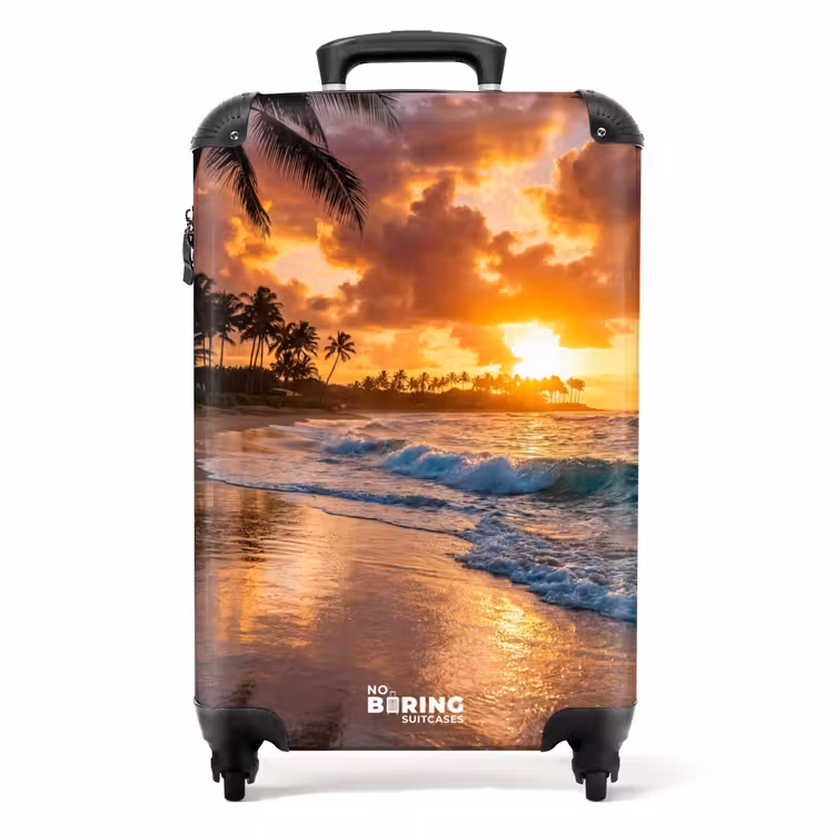 Koffer - Strand - Zonsopgang - Tropisch - Natuur - Oranje - Strand - Zonsopgang - Tropisch - Natuur - Oranje NBS - Handbagage koffer - Volwassenen Unisex middel