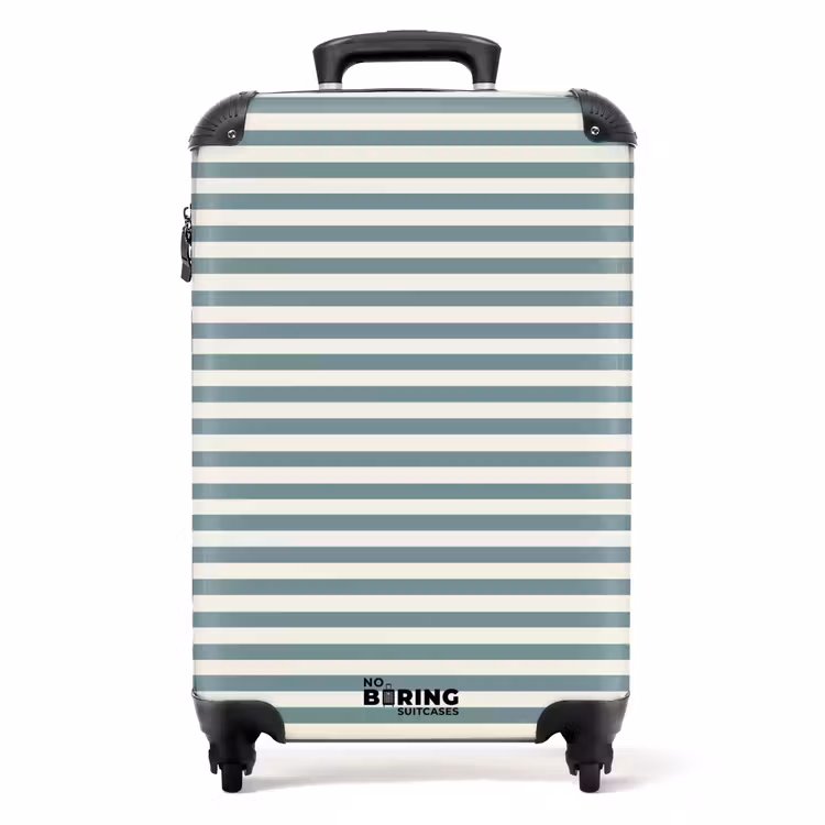 Strepen - Modern - Blauw NBS - Handbagage koffer - Volwassenen Unisex middel -productfoto_recht