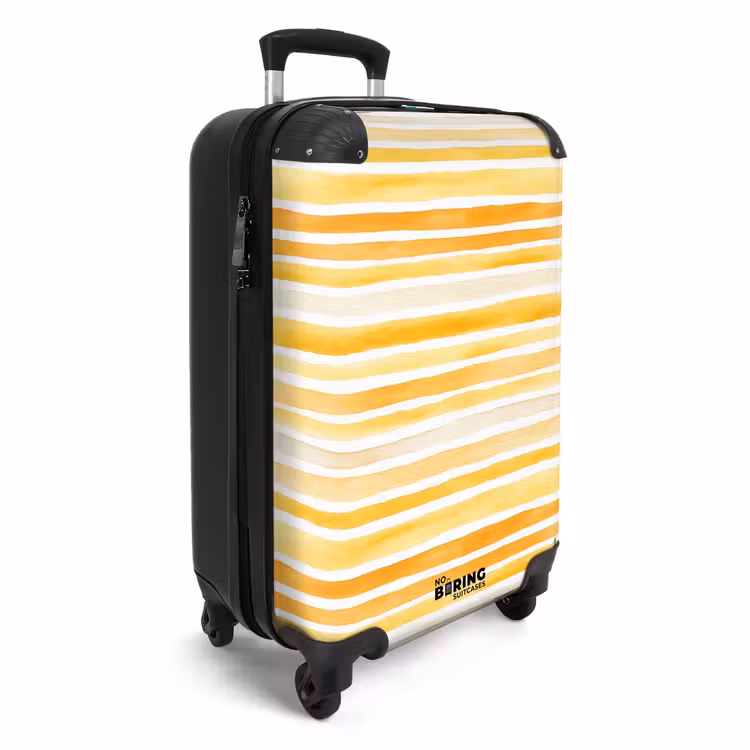 Strepen patroon geel NBS - Handbagage koffer - Kinderen Unisex middel -productfoto_3d