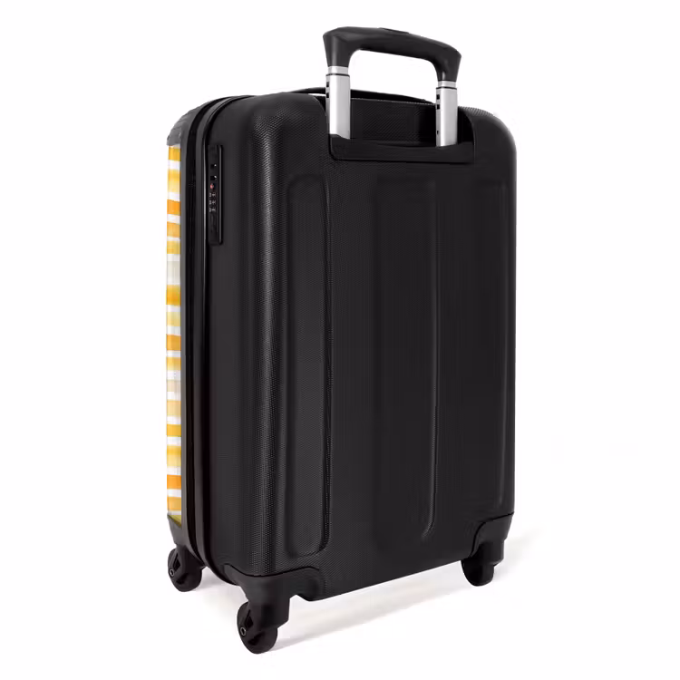 Strepen patroon geel NBS - Handbagage koffer - Kinderen Unisex middel -achterkant