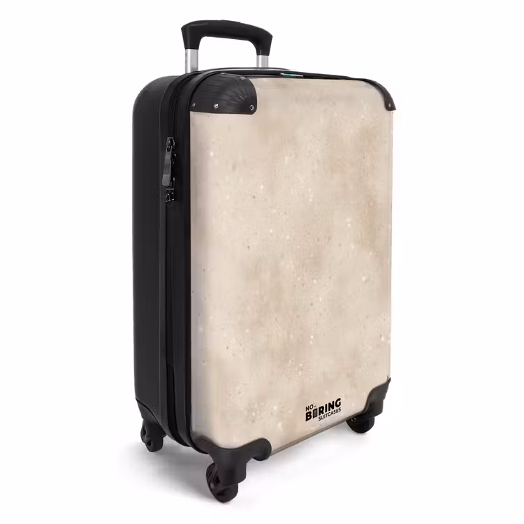Structuur - Spikkels - Beige NBS - Handbagage koffer - Volwassenen Unisex middel -productfoto_3d
