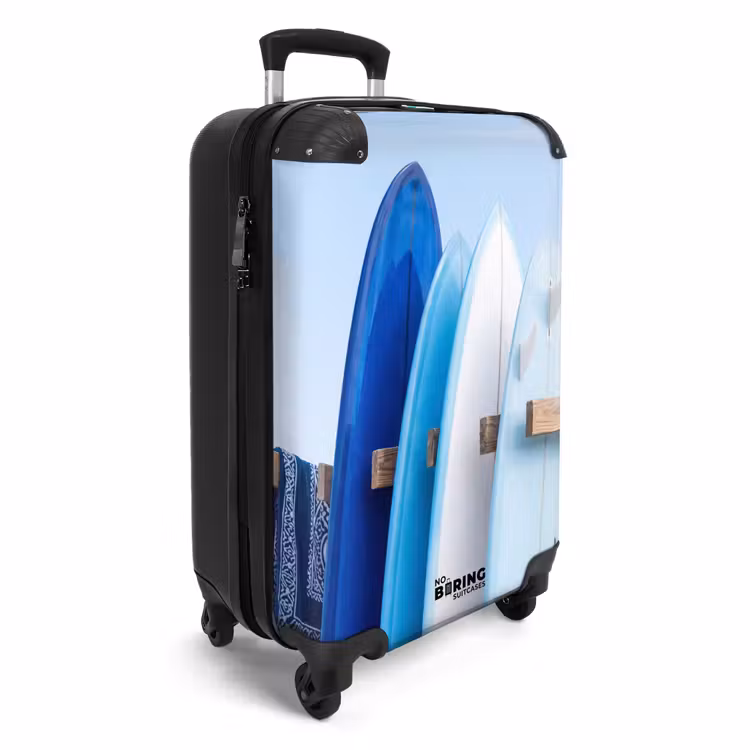 Koffer - Surfplank - Strand - Zomer - Blauw - Water - Surfplank - Strand - Zomer - Blauw - Water NBS - Handbagage koffer - Volwassenen Unisex middel