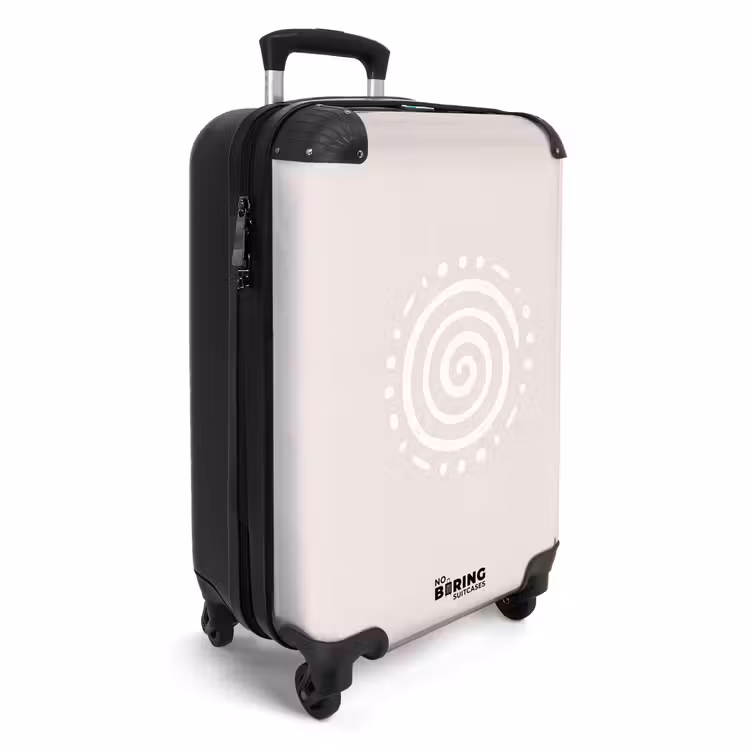 Koffer - Symbool - Spiraal - Abstract - Minimalistisch - Beige - Symbool - Spiraal - Abstract - Minimalistisch - Beige NBS - Handbagage koffer - Volwassenen Unisex middel