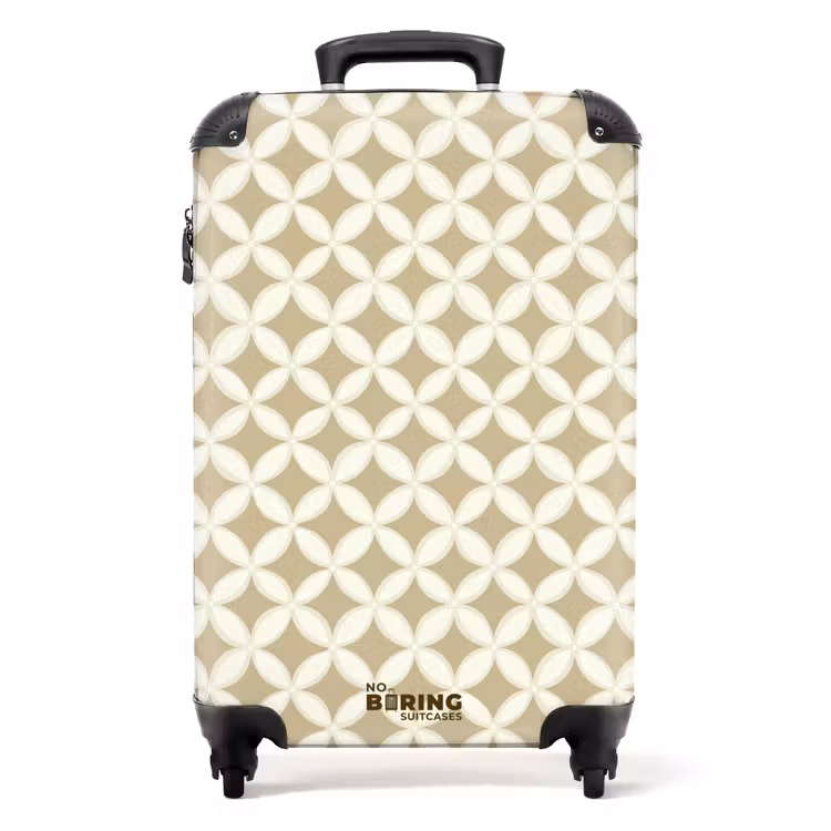 Symmetrisch - Motief - Beige NBS - Handbagage koffer - Volwassenen Unisex middel -productfoto_recht