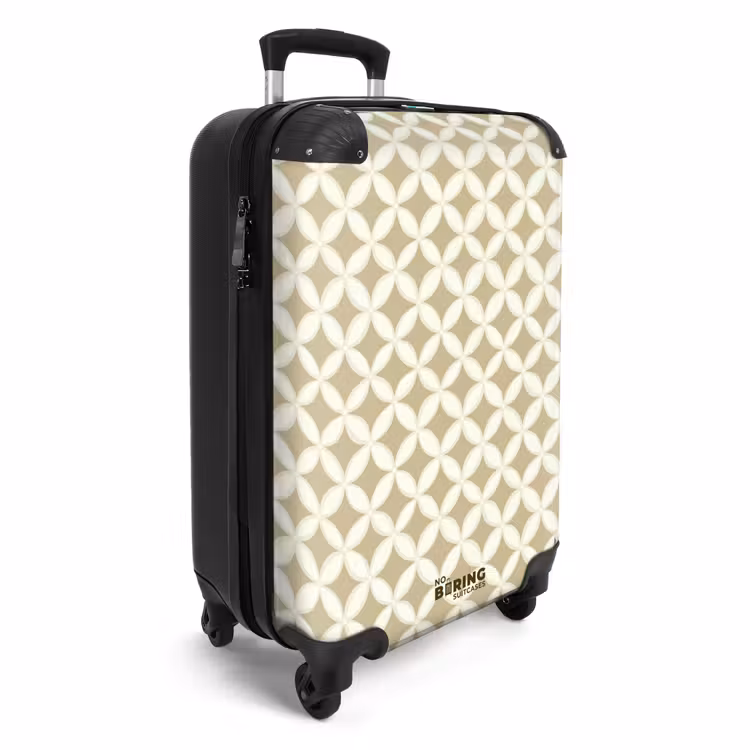 Symmetrisch - Motief - Beige NBS - Handbagage koffer - Volwassenen Unisex middel -productfoto_3d